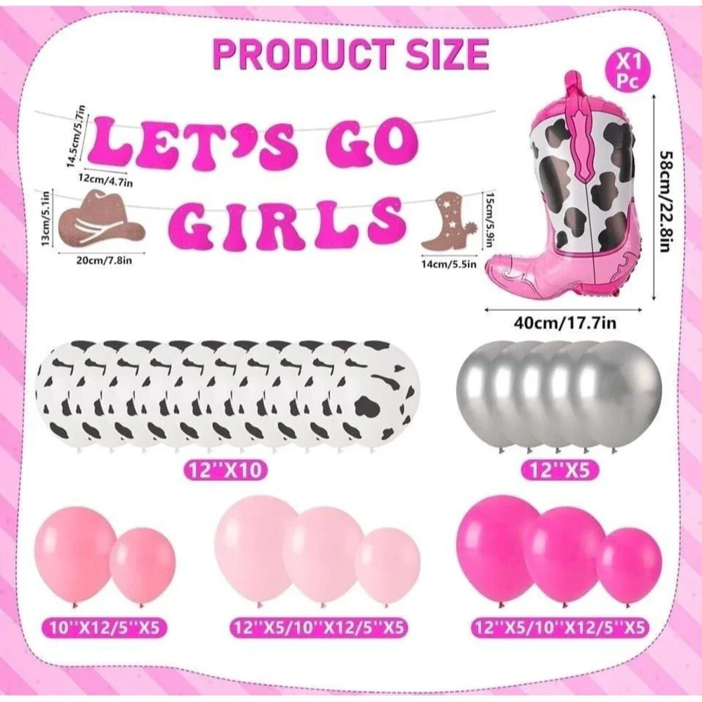82-Piece Cowgirl Themed Party Decoration Set